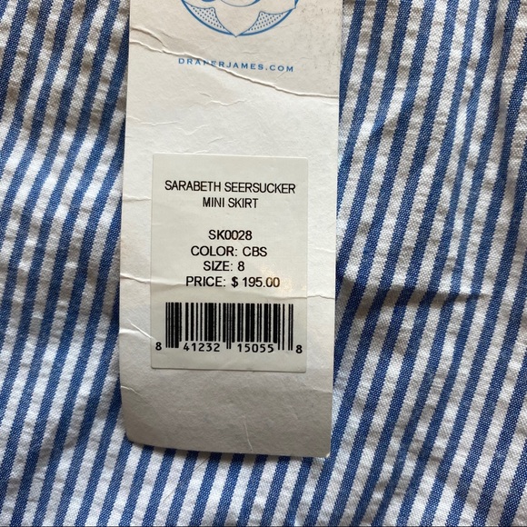 Draper James Sarabeth Seersucker Mini Skirt Sz 8 - Picture 4 of 5